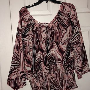 Maroon marble dress shirt, size: 2X